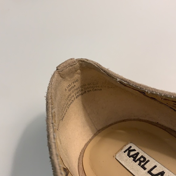 Karl Lagerfeld Size 8.5 US Hand Embroidered Crystal and Genuine Suede Flats - Picture 9 of 10